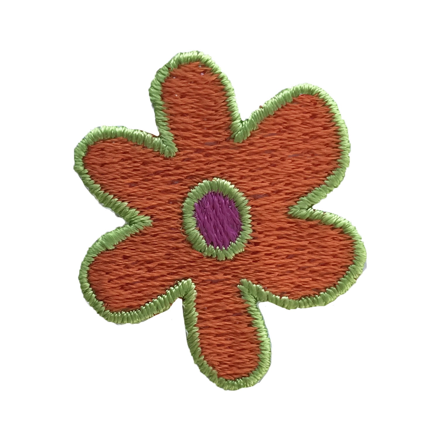 Lily 1.25"x1.125" Neon Orange Green Blue Flower Iron on Patch sold by 3 Pieces
