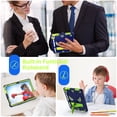 thumbnail image 4 of ELEHOLD Kids Case for iPad 10th Generation 10.9" 2022, Heavy Duty Rugged Cover with Foldable Kickstand Crossbody Shoulder Strap Pencil Holder Shockproof Case for iPad 10.9" Case,Blue+Chartreuse, 4 of 6