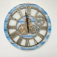 thumbnail image 6 of THE GEARS CLOCK Wall Clock with Real Moving Gears AM-LI_ 24 in Round Ocean-Blue, 6 of 7