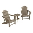 thumbnail image 3 of WestinTrends Highland 3-Piece Outdoor Patio HDPE Adirondack Chair With Cup Holder and Table Set, Weathered Wood, 3 of 16