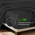 thumbnail image 3 of Sonoro Kate Luxury Bamboo Bed Sheet Set - Deep Pockets - 4 Piece, California King, Black, 3 of 7