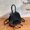 Black, variant on Mini PU Leather Backpack Purse, Multi‑Ways Convertible Drawstring Flap Handbag with Dachshund Charm, Top Handle Shoulder Crossbody Daypack for Daily Travel
