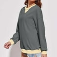 thumbnail image 3 of CKpwisy Womens Oversized Sweatshirts Trendy Color Block Long Sleeve Crewneck Pullover Shirts Loose Cozy Soft Drop Shoulder Tops 2025 Fall Clothes for Women, 3 of 6
