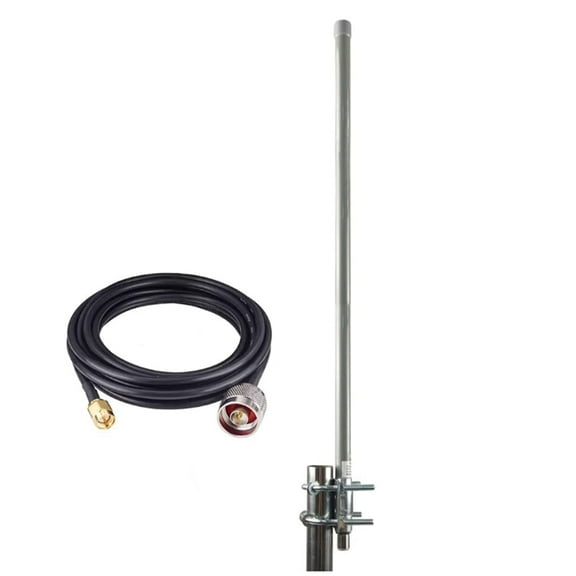 1090MHz ADS-B Fiberglass Antenna - 12dBi Omni with 33ft SMA Cable for Aviation