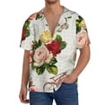 thumbnail image 3 of Disketp Men's Hawaiian Vintage Bike Flower Butterfly Print Shirts Button Down Holiday Beach Shirts-Large, 3 of 7