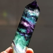 Natural Rock Fluorite Crystal Points 6 Facet Single Crystal Point Healing (2.75" - 3.54")