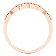 thumbnail image 5 of 0.1 ct Brilliant Round Cut Simulated Pink Tourmaline 18K Rose Gold Stackable Band SZ 7, 5 of 6