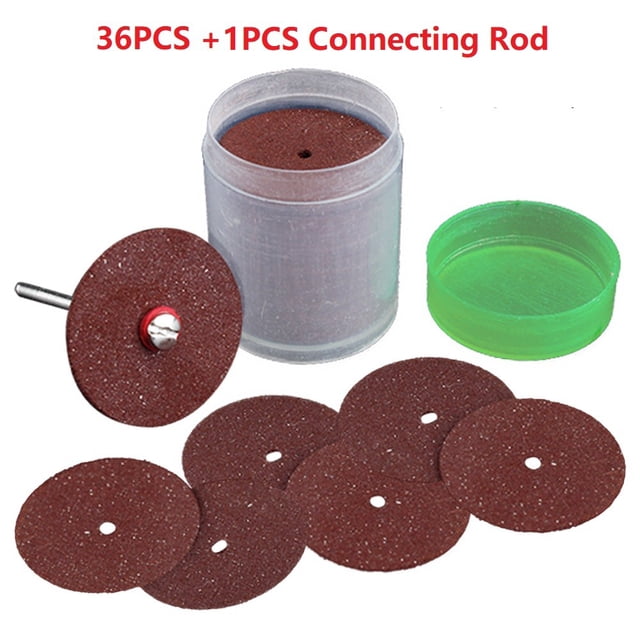 36Pcs 24mm Mini Resin Cutting Disc Circular Saw Blade with Connecting Rod for Dremel Rotary Cutting Tools Accessories