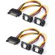 thumbnail image 1 of wonima11 SATA Power Cable, [2-Pack] 6-Inch SATA 15 Pin Male to 2xSATA 15 Pin Down Angle Female Power Splitter Cable, 1 of 1