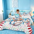 thumbnail image 4 of meiyoeat Watercolor Baseball Cream 7 Pieces Full Size Bedding Sets For Kids,Ball Ice Drip Full Size Bed in a Bag For Boys,Reversible, 4 of 7