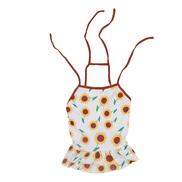 Dnzceghtig Falda con tirantes para mascotas, estampado de girasol, transpirable y cómodo, vestido para perros pequeños y medianos, perros y gatos