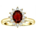 thumbnail image 2 of Star K � Classic Oval 7x5 Lady Diana Halo Genuine Garnet Ring, 2 of 9