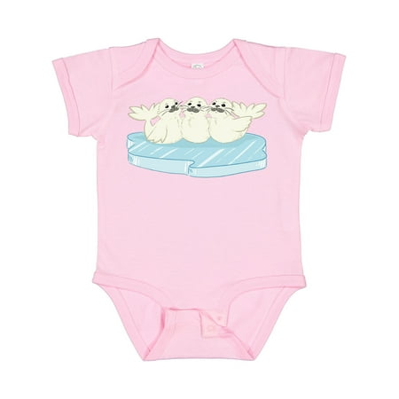 

Inktastic 3 Cute White Harp Seals on Ice Gift Baby Boy or Baby Girl Bodysuit