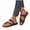 Brown, variant on Women Double Strap Flat Toe Ring Sandals Open Toe Metal Buckle Cushioned Plus Size Shoes Spring Summer Casual Versatile,Brown