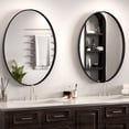thumbnail image 6 of PAIHOME 22X30 Oval Metal Frame Mirror Bathroom Mirror Wall Mirror, Stainless Steel Frame, Black, 6 of 6