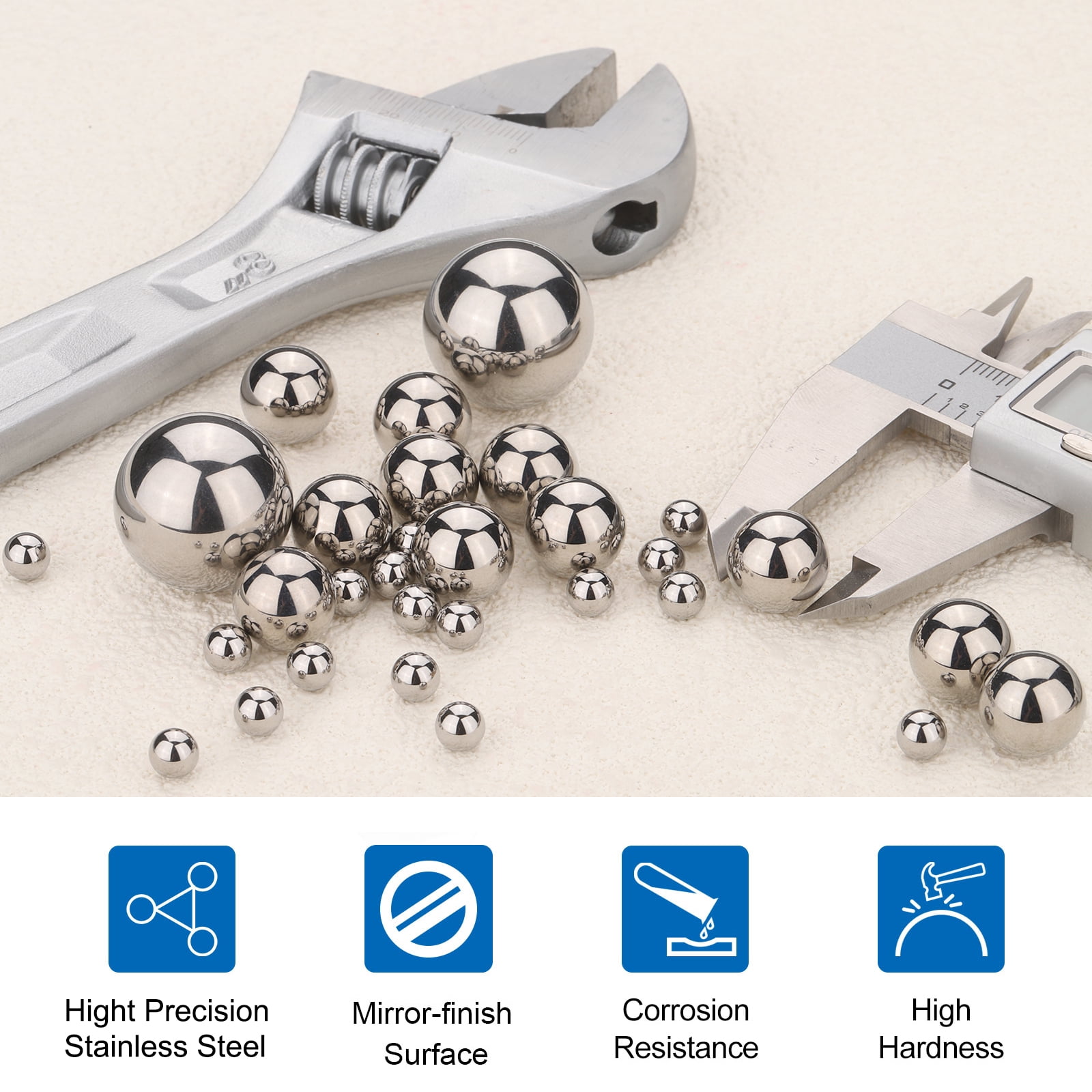 25Pack 1/2" Bearing Balls, 440C Stainless Steel, G10 Precision Balls for Bearings Bicycles Casters Automotive Part and DIY, (Mirror Polished)