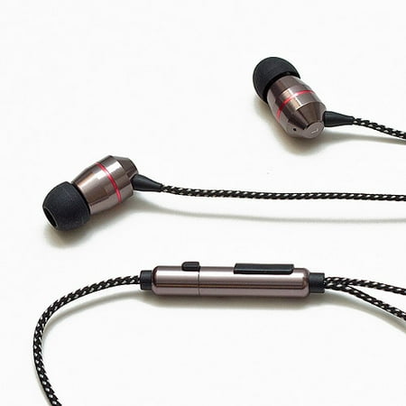 3Eighty5 Audio 385-EP-5200 Audio Double Drive In-Ear Earbuds with Microphone - Gun Metal