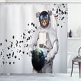 thumbnail image 1 of Ambesonne Space Cat Shower Curtain, World Galaxy Clusters, 69"Wx84"L, White Black and Blue, 1 of 3