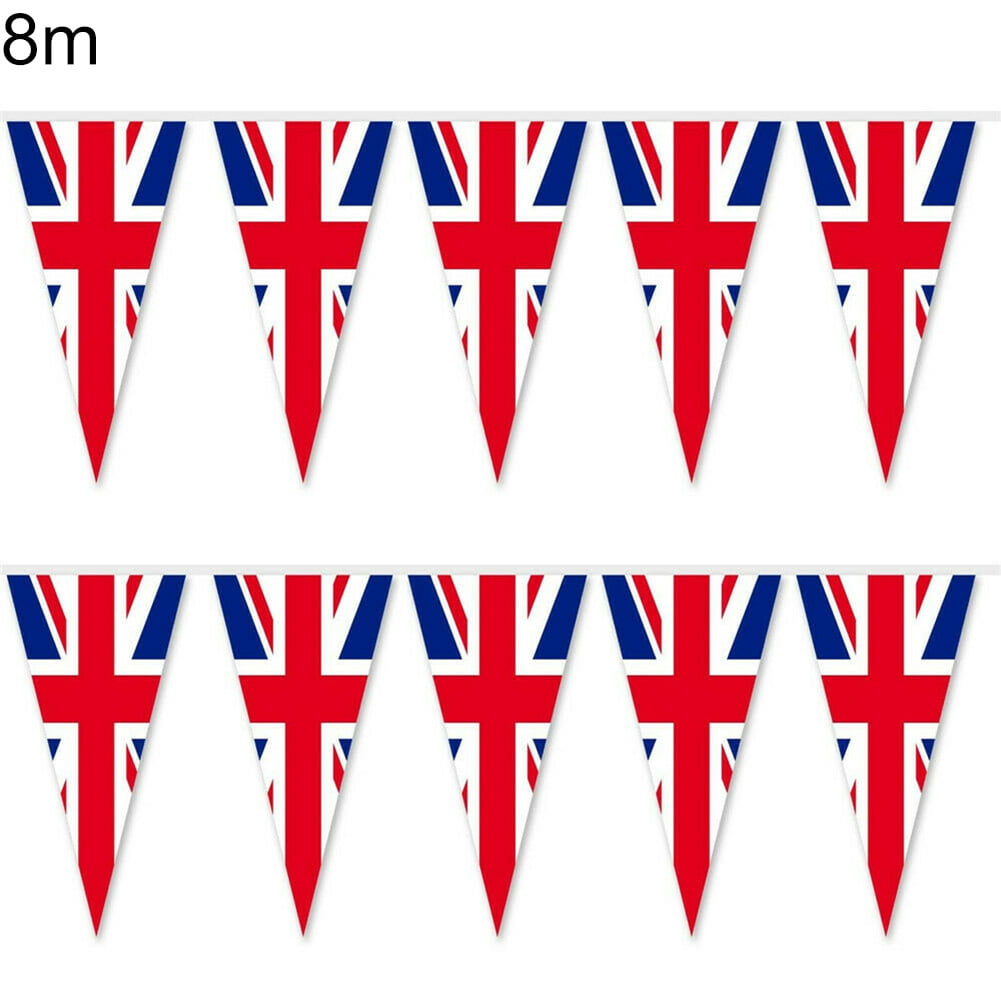 British Flag Bunting Banner Outdoor Street 100ft Union Jack Bunting Flags Decor 