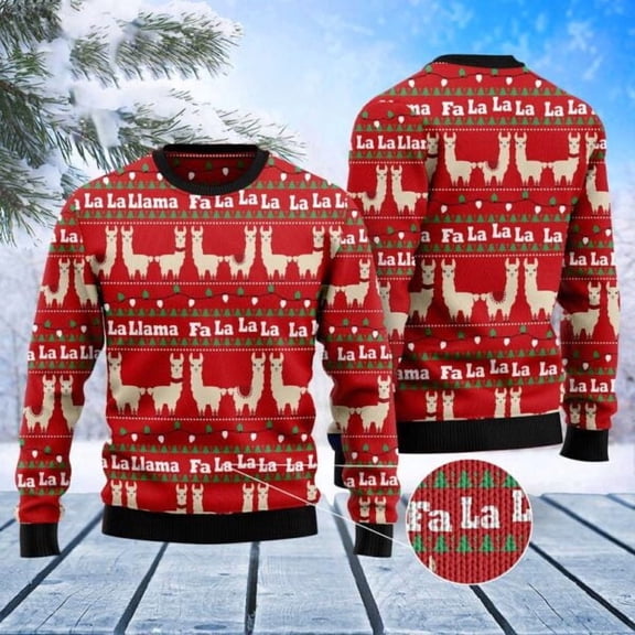 Llama Lalala Christmas Sweater, Christmas Sweater, Sweater, Funny Xmas Sweaters