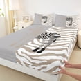 thumbnail image 3 of Feelyou Fashion Zebra Print Bed Sheets, Cartoon Wildlife Animal King Sheets, Teens Kids Boys Girls Sheet Set, Microfiber Bedroom Decor, 4-Piece, 3 of 7