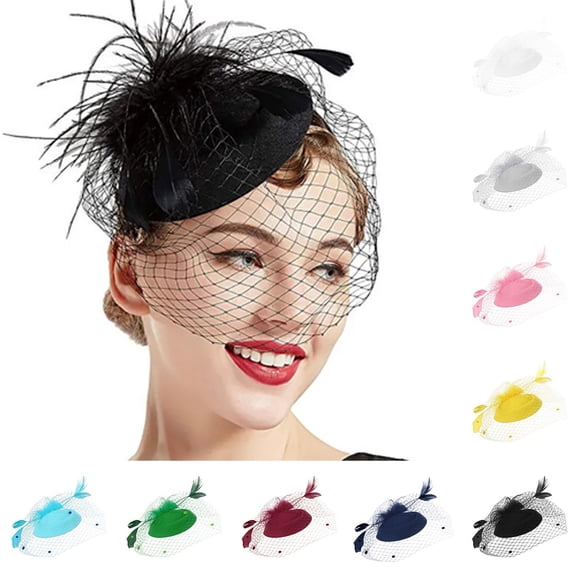 Fascinators For Women Tea Party Headband Hat Mesh Hair Clip For Wedding Cocktail And Church