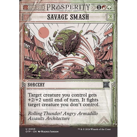 MtG Outlaws of Thunder Junction Breaking News Uncommon Savage Smash (Prosperity Showcase) #53