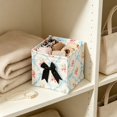 thumbnail image 4 of 1 Pcs Square Desktop Cosmetic Storage Basket, Multi-Functional Small Organizer Container, 6x6x6in Neat Storage Bin for Vanity Bedroom Countertop Sundry Classification, 4 of 7
