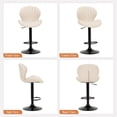 thumbnail image 5 of AFO Swivel Bar Stools Set of 6, Adjustable Height Barstools with Shell Back, Modern PU Leather Kitchen Island Chairs for Dining Room, Home Bar, Pub, Beige, 5 of 11