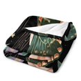 thumbnail image 3 of GXFC butterfly flowers crescent moonl blanket, comfortable and soft, warm casual blanket, printed design, winter sofa dormitory home decoration, must-have travel product. Size is 60x80 inches., 3 of 9