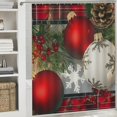 thumbnail image 6 of BCIIG Ornaments Pine Cones Bathroom Shower Curtain Set with Hooks 69"x72, 6 of 7