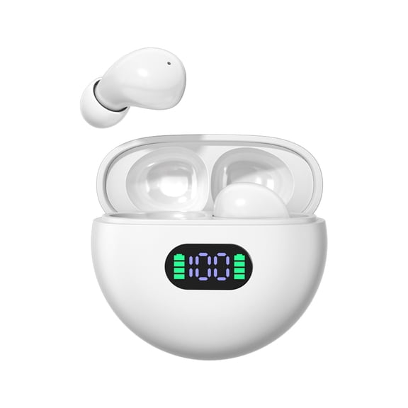 Tuscom Bluetooth 5.4 Sleep Headphones, In-Ear Wireless Noise Reducing Sleeping Earbuds for Side Sleepers, LED Power Display, Touch Control for Music & ASMR, White