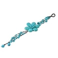thumbnail image 2 of Tropical Chic Flower Blue Turquoise Multistrand Cotton Rope Toggle Bracelet, 2 of 5