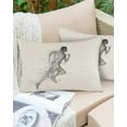 thumbnail image 6 of Abstract Art Sports Running Throw Pillow Cover,Black and White Lines Rustic Rectangle Decorative Pillow Case Protector Soft Cushion Cover Lumbar Pillowcase for Couch Sofa Bedroom Car Decor 12x20 Inch, 6 of 8