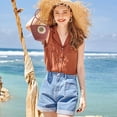 thumbnail image 6 of Women's Flower Woven Beach Bag, Sunflower Mobile Phone Tote, Lightweight Summer Vacation Purse, Multi-Color Options, 20x15x9cm, 6 of 7