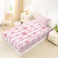 thumbnail image 4 of Erosebridal Pink Starfish Bow Knot Twin Sheet Sets 3pcs for Girls,Ocean Theme Geometric Stripes Bedding for Teens Adults,Luxury Bedroom Decor, 4 of 5