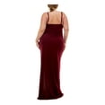 thumbnail image 2 of EMERALD SUNDAE Womens Maroon Zippered Adjustable Drape Front Ruched Hi Slit Sleeveless Sweetheart Neckline Full-Length Evening Body Con Dress 20, 2 of 4