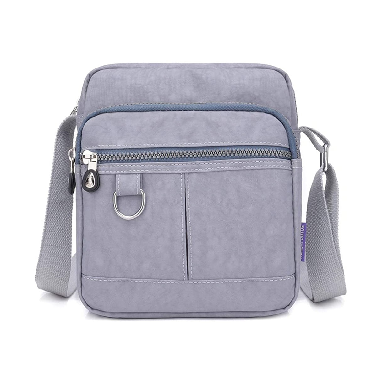 ★TOUT Y EST★ NP Brooch String Messenger Bag Gray P02201B Front Flap Snap Closure Messenger Bag/Crossbody Bag with