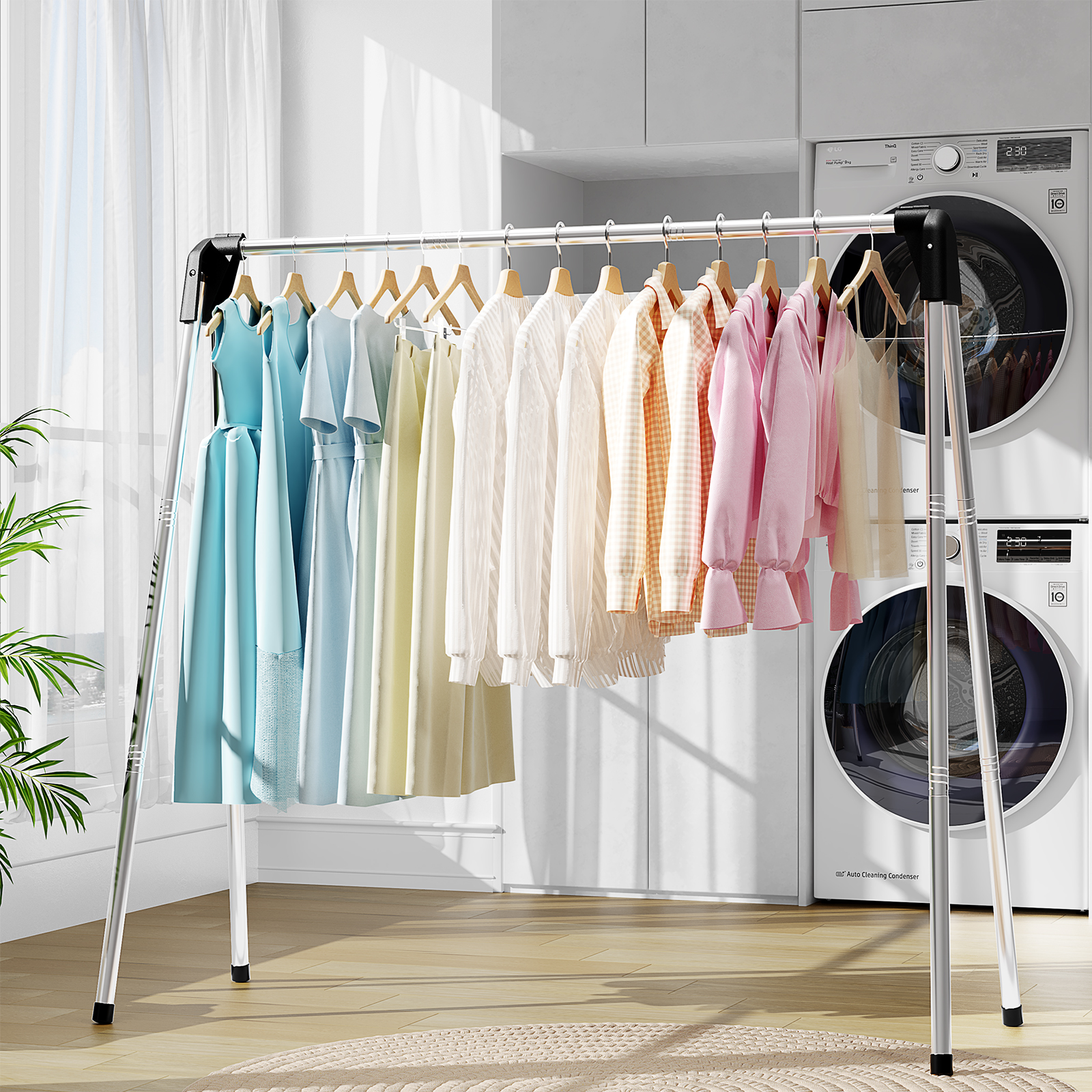 KK Kingrack Stainless Steel Foldable Clothes Drying Rack photo 4