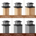 thumbnail image 6 of FKHouse 8 Pack Black Solar Warm White Post Cap Lights, 4X4 5X5 6X6 Fence Deck Post LightsSolar Powered Waterproof for Garden, Yard, Deck, Patio, 6 of 7