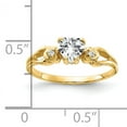 thumbnail image 2 of Primal Gold 14 Karat Yellow Gold 5mm Heart Cubic Zirconia and Diamond Ring, 2 of 4