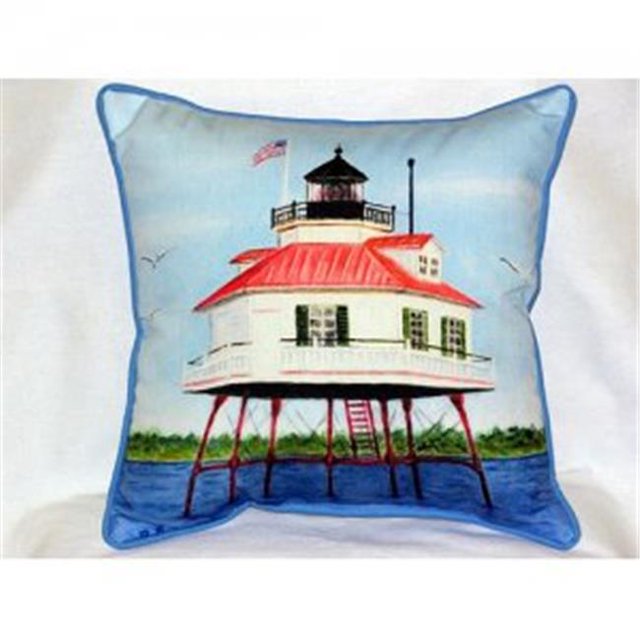 Betsy Drake ZP742 Tambour Point Phare Jeter Oreiller- 22 x 22 Po.