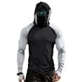 thumbnail image 2 of Men's UPF 50+ Sun Hoodie Long Sleeve Hooded Fishing Shirt Solid Pullover Cooling Ice Silk Breathable Quick-Dry Moisture Wicking 4-Way Stretch for Commute Fishing Hiking Black S, 2 of 7