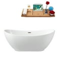 thumbnail image 3 of 67" Streamline N581BNK Soaking Freestanding Tub and Tray With Internal Drain, 3 of 8