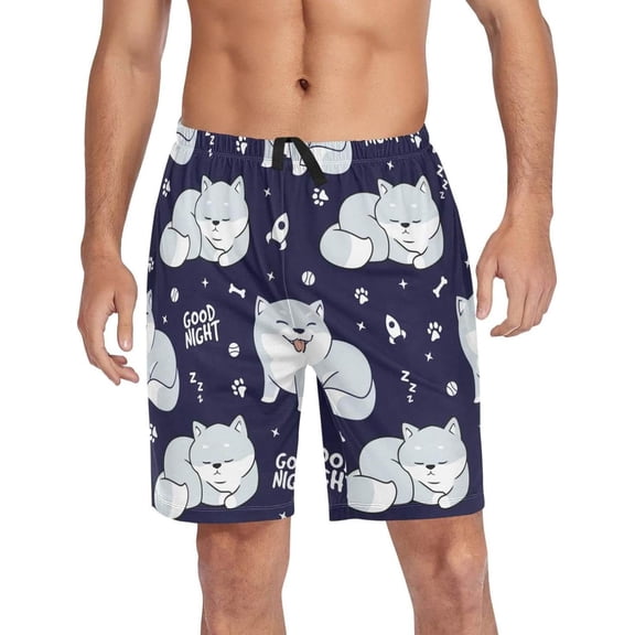 GZHJMY Dog Pajama Pants Short for Men, Lounge Pants Lightweight Men Pajama Bottoms with Drawstring Pockets, Christmas New Year Birthday Gifts, XX-Large
