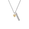 thumbnail image 2 of Delight Jewelry Goldtone Crystal Heart Silvertone Always My Mother Bar Charm Necklace, 23", 2 of 4