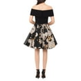 thumbnail image 2 of BETSY & ADAM Womens Black Floral Short Sleeve Off Shoulder Short Party Dress 4, 2 of 2