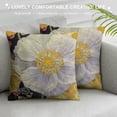 thumbnail image 3 of ONETECH Yellow Lotus Leaves Cushion Cover Throw Pillow Covers for Sofa Home Decor Pillowslip Friends Gift  Pillowcase, 3 of 5
