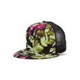thumbnail image 2 of Floral Print Flat Bill Trucker Hat - Black, 2 of 3