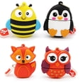 thumbnail image 1 of Unidad flash USB de 16 GB, paquete de 5, memoria USB con bonito patrón de animales, regalo para estudiantes y niños, 1 of 5